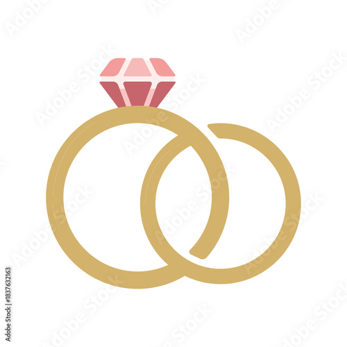 diamond love rings couple tattoo cartoon illustration