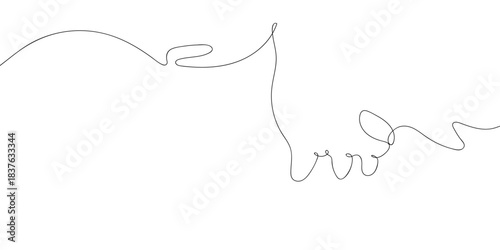 Dairy cow's udder, in one continuous line simple linear style. Doodle vector illustration Editable stroke.