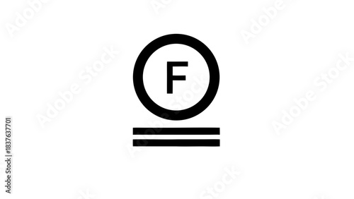 Laundry Care Symbol Dry Cleaning Instruction Letter F Inside Circle With Two Horizontal Lines Below Indicating Specific Cleaning Method