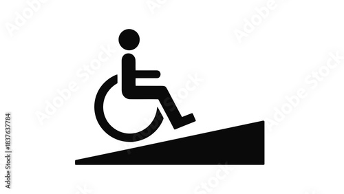 Wheelchair accessible ramp symbol