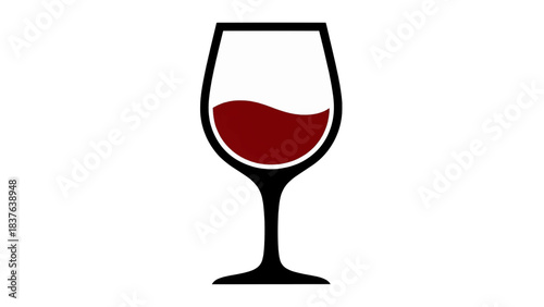 Vector illustration of a glass of red wine on transparent background, a sophisticated drink