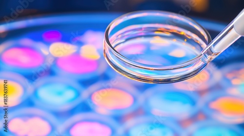 pathological. A single pathological specimen in a sterile stainless steel tray under clinical lighting. STEM education sheets.