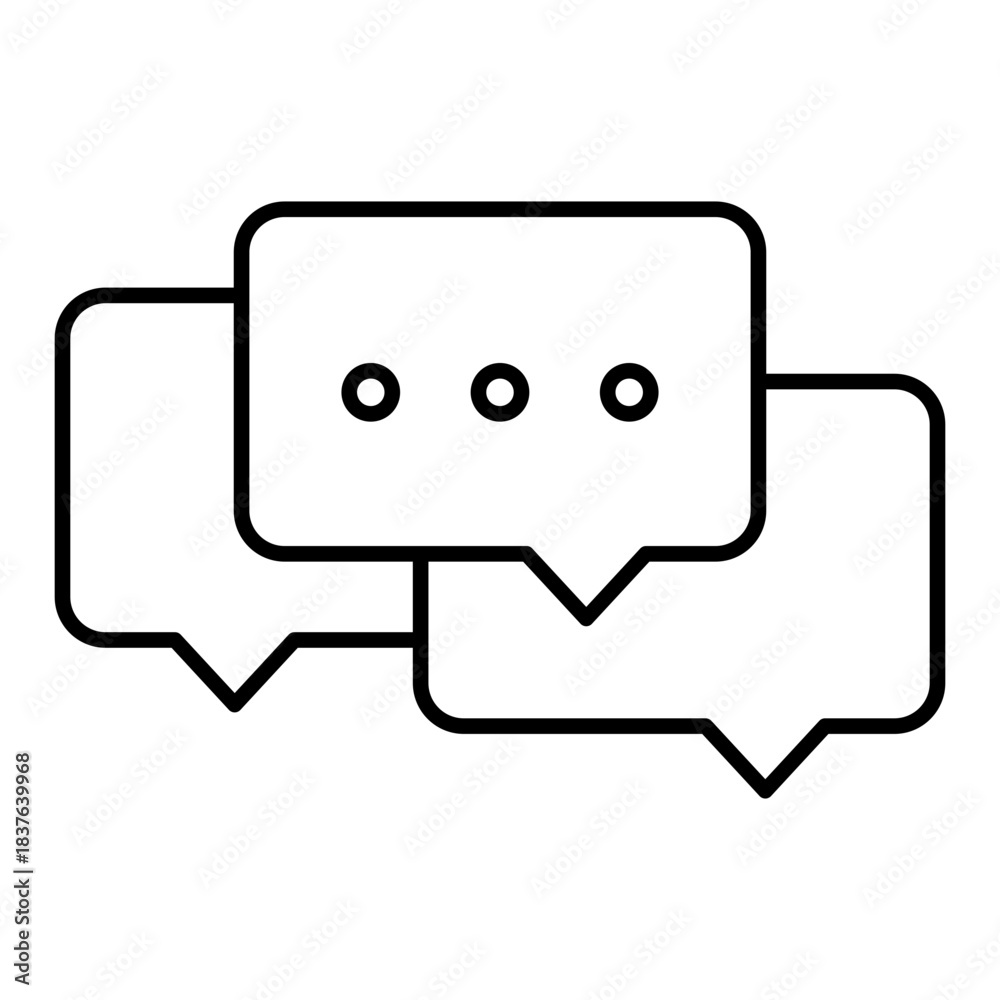 Fototapeta premium stacked bubble speech line icon with editable stroke