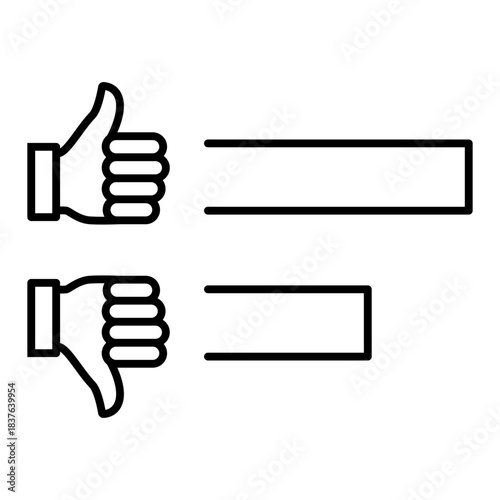 likes and dislikes bar line icon with editable stroke