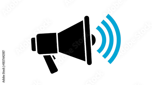 Vector illustration of megaphone announcement icon silhouette isolated on transparent background