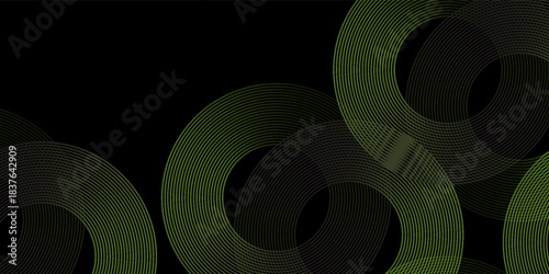 Halftone circular dots frame. Isolated circle dots texture on light green background. Dotted spray texture. black and light green spiral circle sound wave logo abstract design element, Eps 10.