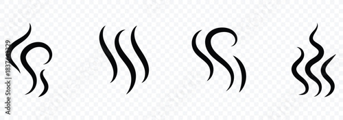 Collection of smoke or steam icon. eps 10