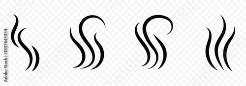 Collection of smoke or steam icon. eps 10