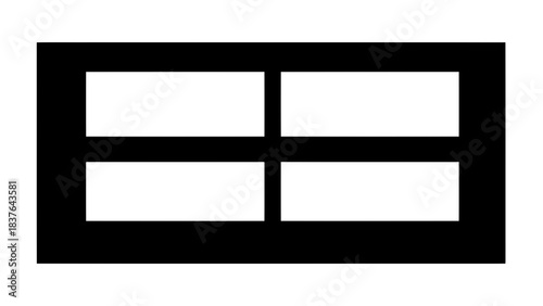 Simple black frame divided into four white rectangles