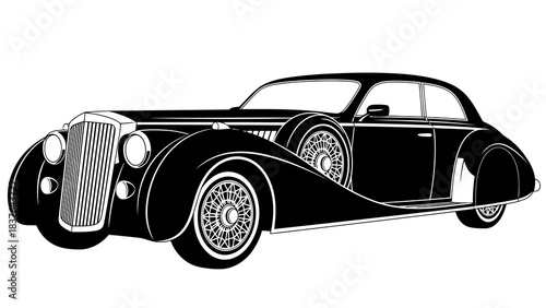 Sophisticated vintage automobile vector design classic transport art