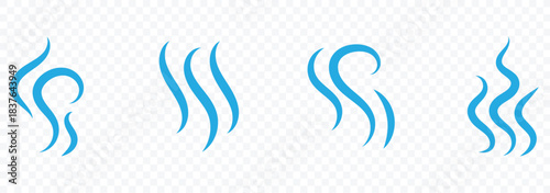 Doodle smoke icons set. Smoke steam icon vector design element. Heat, hot, cooking symbol vector. Doodle fire smoke icons. Vector illustration.