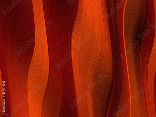 An abstract background shows flowing curves in red and orange.