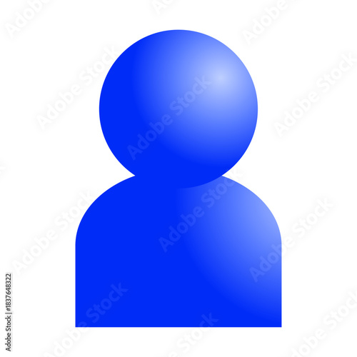 シンプルな人のシルエット 3Dデザイン 単体 男性