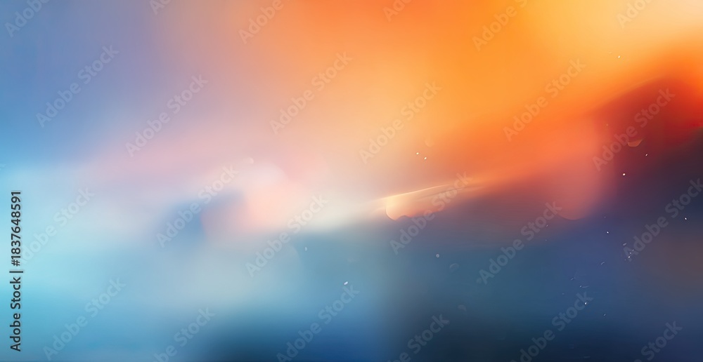 Fototapeta premium Ethereal soft-focus abstract blend of orange, red, white, blue colors