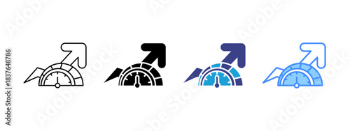 Performance icon set multiple style collection