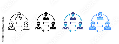 Employee  icon set multiple style collection