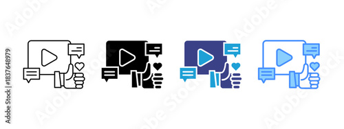 Social Engagement  icon set multiple style collection