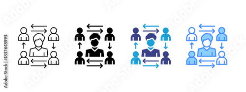 Employee   icon set multiple style collection