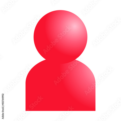 シンプルな人のシルエット 3Dデザイン 単体 女性