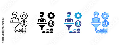 Conversion Rate icon set multiple style collection