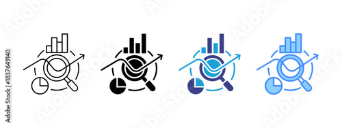 Continuous Improvement icon set multiple style collection