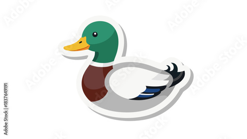 Pixel Art Mallard Duck Illustration with Green Head and Brown Neck on Black Background