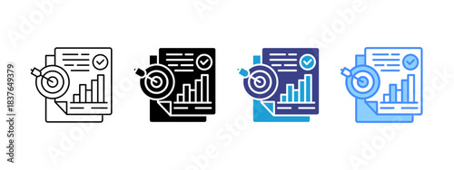 Objectives icon set multiple style collection