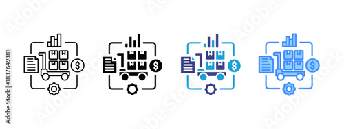 Procurement icon set multiple style collection