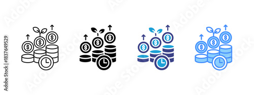 Investment  icon set multiple style collection