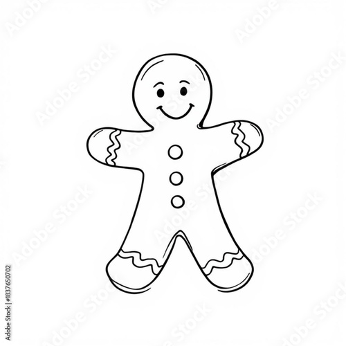 Gingerbread Delight: A charming gingerbread man with a cheerful smile and intricately designed features stands, embodying the festive spirit of the holiday season, radiating warmth and merriment.