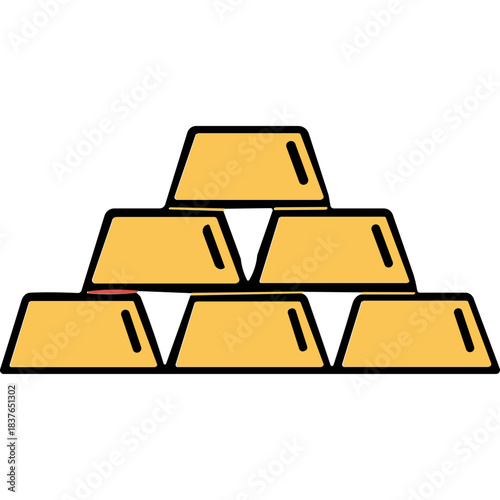 Stacked Gold Bullion Bars A Shiny Metallic Asset Pile Representing Wealth and Investment Against a Stark Black Background