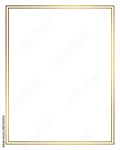 Golden rectangular frame, thin double lines on white background, simple design