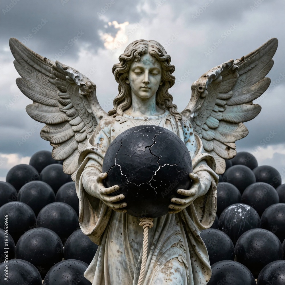 Fototapeta premium Mystical Angelic Stone Sculpture