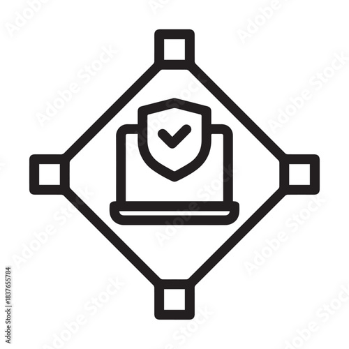 Perimeter security icon in vector illustration