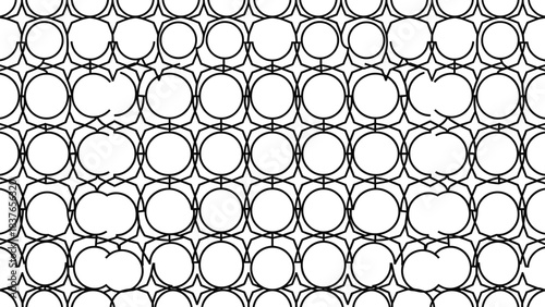 Abstract Geometric Fade Pattern Monochrome Repeating Design with Interlocking Circles and Stars Transitioning to Diamond Shapes for Modern Backgrounds and Wallpapers.