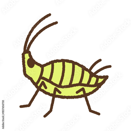 手書き風の生き物単品アイコンイラスト　アブラムシ