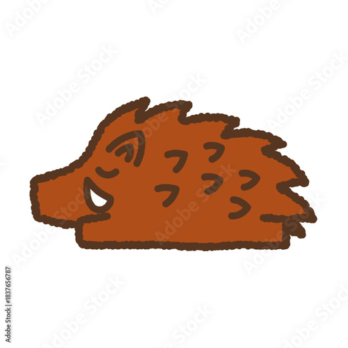 手書き風の生き物単品アイコンイラスト　猪