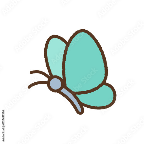 手書き風の生き物単品アイコンイラスト　蝶々