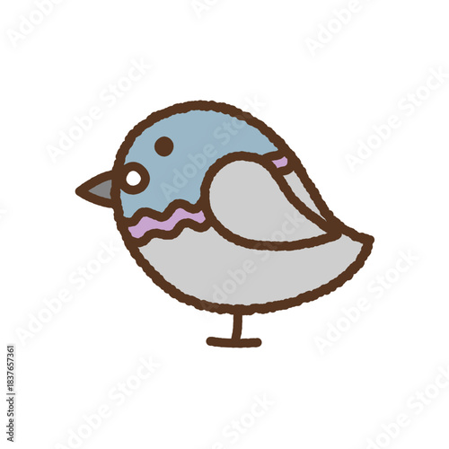 手書き風の生き物単品アイコンイラスト　鳩