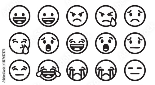 Seamless pattern of vector emoji icons symbolizing diverse human emotions