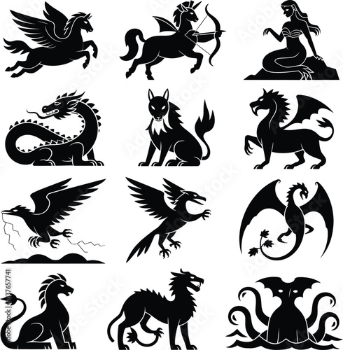 Mythical Creature and Fantasy Beast Silhouettes