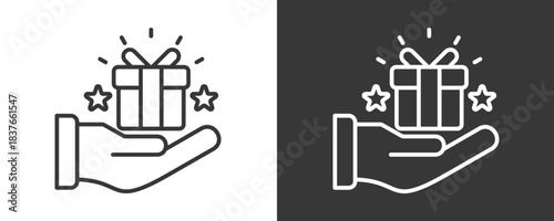 Gift Icon Set Vector Collection Isolated In Black And White