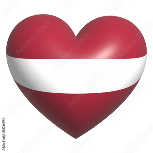 Free Download 3d flag of Latvian icon vector illustration heart  - GFXLoad