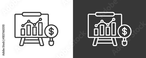 Statistical Evaluation Icon Set Vector Collection Isolated In Black And White