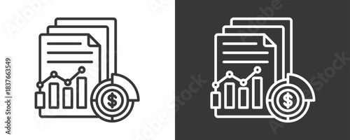Reporting Icon Set Vector Collection Isolated In Black And White