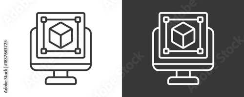 Modeling Icon Set Vector Collection Isolated In Black And White