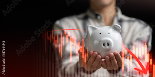 Fotografía conceptual financial downturn graphic representing bankruptcy risk, economic dec