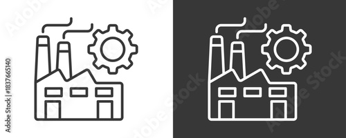 Industry Icon Set Vector Collection Isolated In Black And White