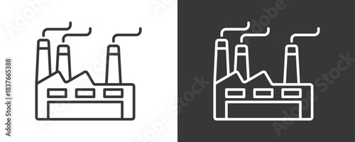 Industry Icon Set Vector Collection Isolated In Black And White