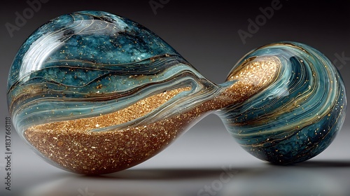Artistic Glass Pipe with Swirling Colors.